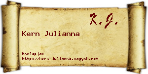 Kern Julianna névjegykártya